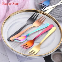 4712pcs luxury gold cake forks stainless steel salad fork cutlery flatware set table dessert serving ware for customized logo