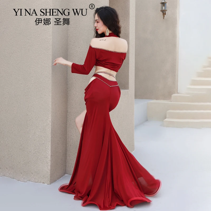 Женский костюм для танца живота комплект из двух предметов длинная юбка белого и