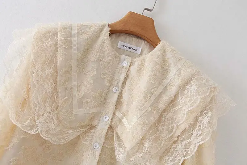 Новый женский жаккардовый кардиган с кукольным вырезом женская блузка топы