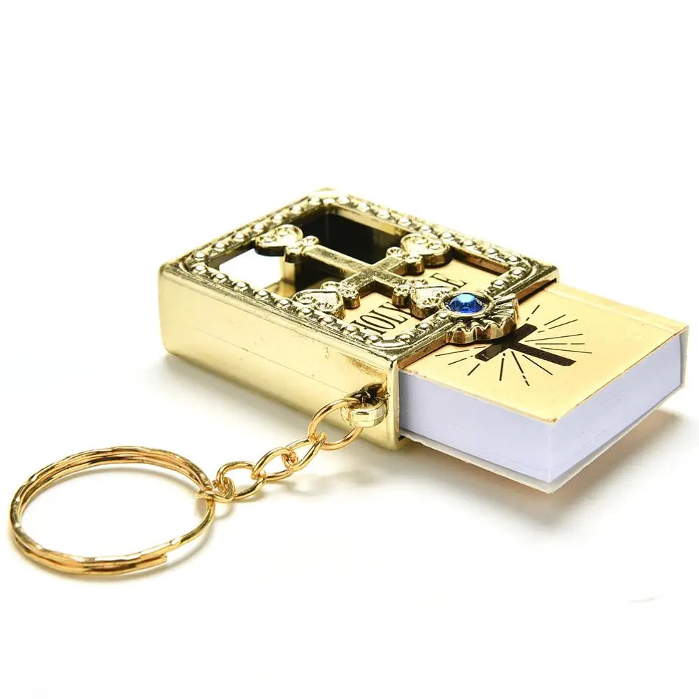 

1 Mini Bible Book Religious Faith Keychain English Bible Religion Christian Jesus cover key chain
