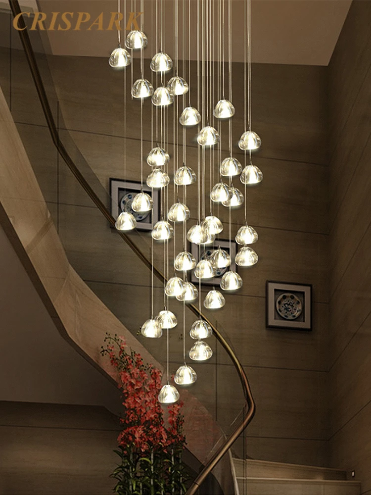 

Modern LED Ceiling Lamp Crystal Pendant Ceiling Chandelier Decorative Home Stair Ceiling Lamps Kitchen Island Indoor Lighting