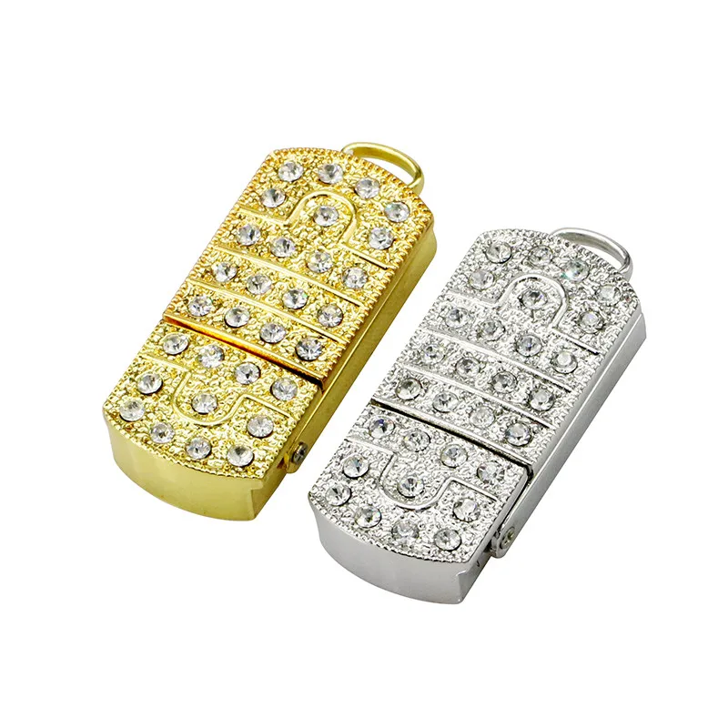 Со стразами и металлическими Цепочки ожерелья крест USB флэш накопитель 8 Гб
