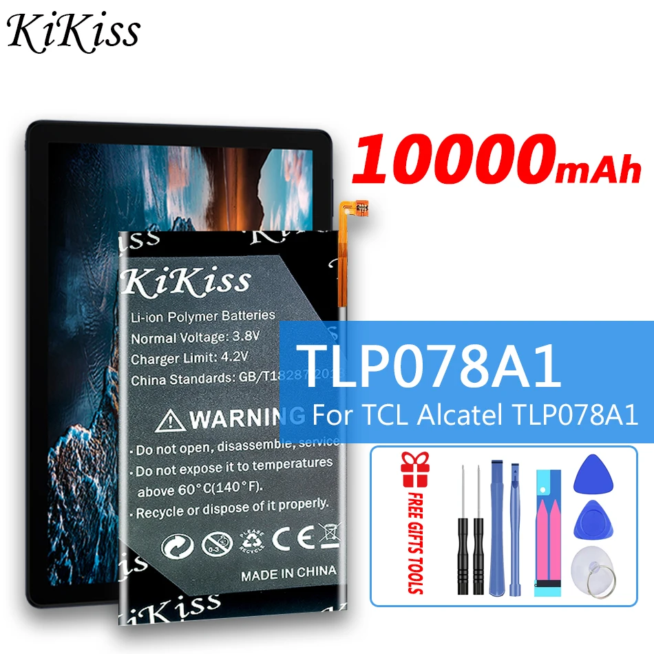 

Сменный аккумулятор для планшета 10000 мАч KiKiss TLP078A1 для TCL Alcatel TLP078A1, аккумулятор