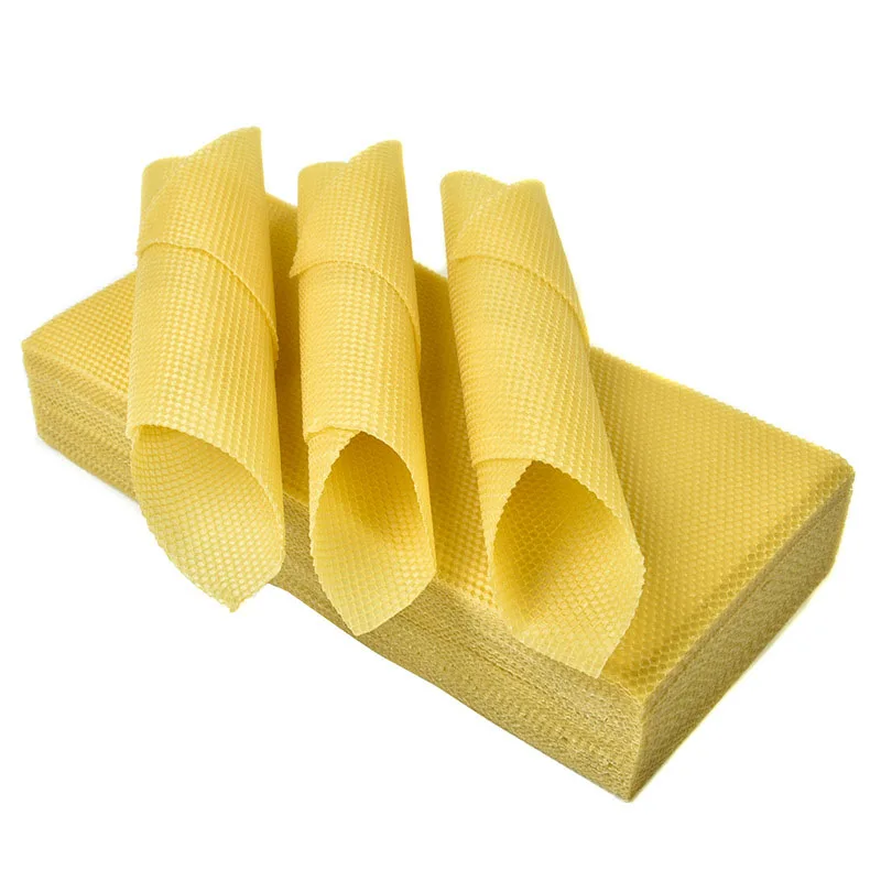 

10pcs Bee Wax Foundation Bee Hive Wax Frames Bee Comb Honey Frame Beeswax Sheets Beekeeper Equipment 49.5cm*19.5cm