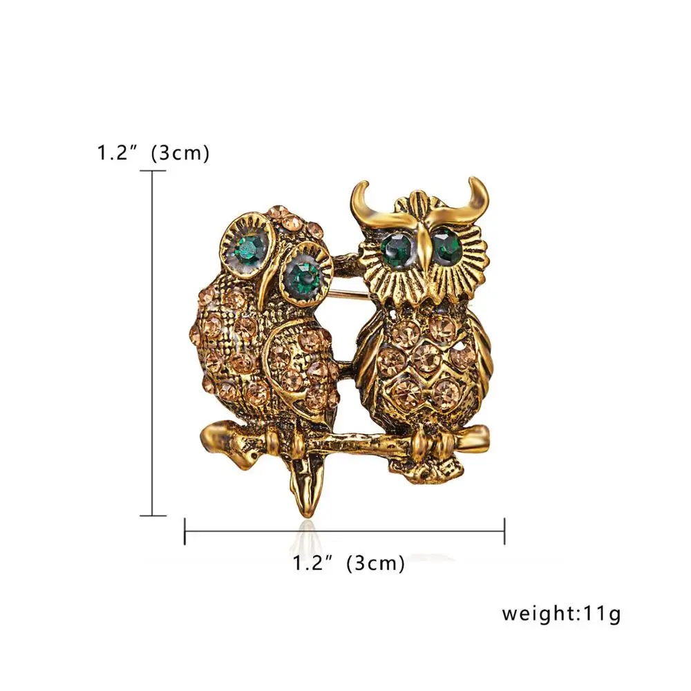 Owl Ринху живой Кот Рождество маленький олень черепаха Сова собака лягушка животное броши для вечерние Кристалл Эмаль шпильки Женские ювелирные значки - Окраска металла: Owl