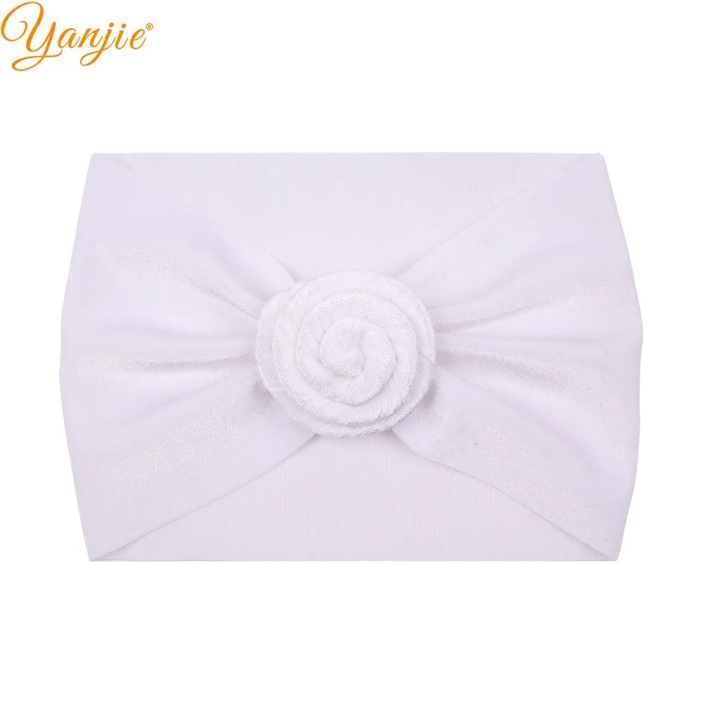 white Solid Soft Velvet Turban For Girls Headband Winter Velvet Ball Head Wrap Kids Hair Bands Hair Accessories - Цвет: white