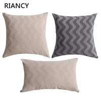 nordic wavy pattern solid color pillowcover cotton canvas living room sofa geometric throw cushion cover home pillowcase 40877