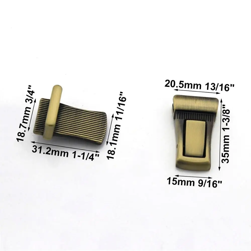 Metal Press Lock Tongue Clasp for DIY Shoulder Handbag - Bag Hardware & Accessories - 1 Piece image 2