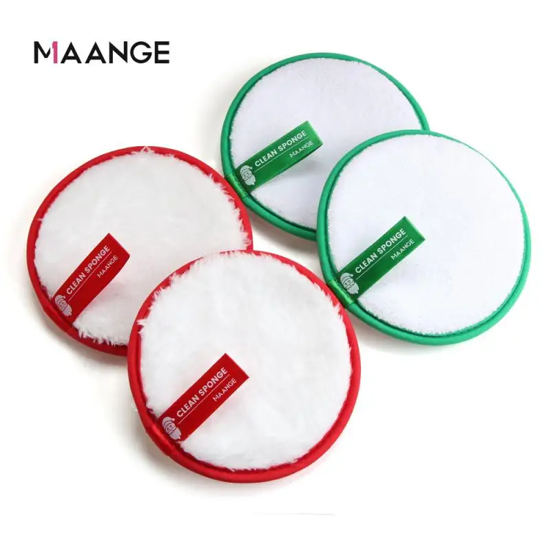 

4Pcs/bag Soft Makeup Removal Sponge Fiber Flannel Face Washing Cotton Flapping Reusable Face Wash Puff