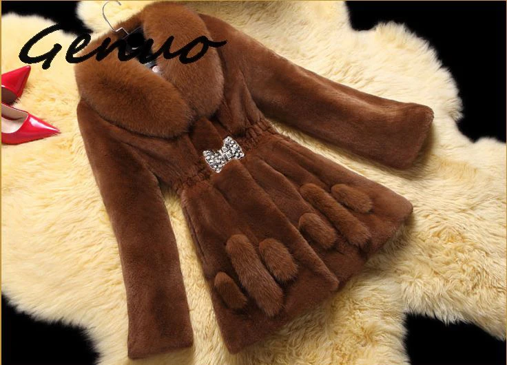 

5XL Large Size Women's Fashionable Fur Coat 2019 Winter New Women Artificial Fox Fur Long Section Leisure Mink Fur Coat A1475