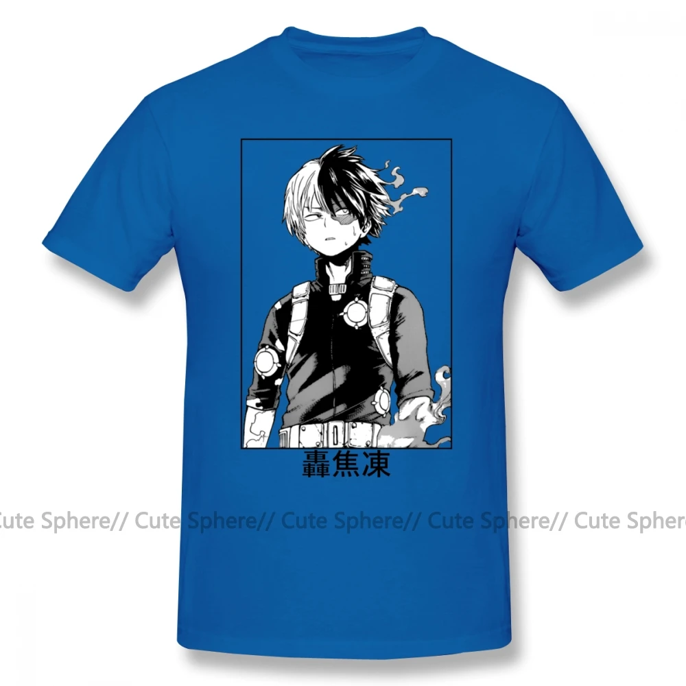 Deku футболка Todoroki Shoto футболка Милая футболка с графикой хлопок с коротким рукавом для мужчин большая модная футболка - Цвет: Blue