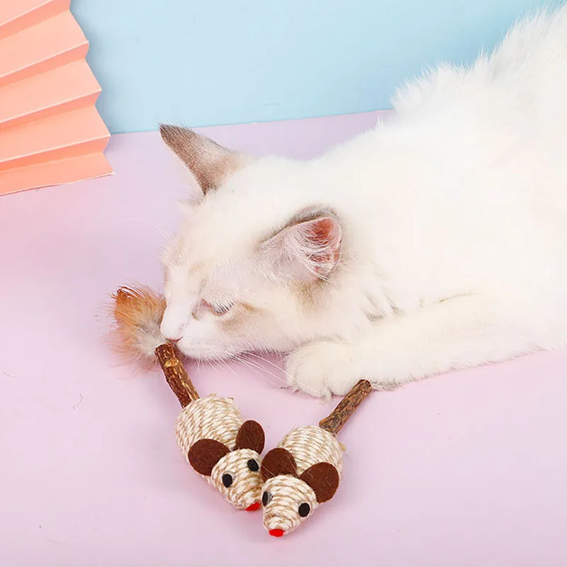 Игрушка для жевания кошек Интерактивная Милая Реалистичная котенок мышь игрушка