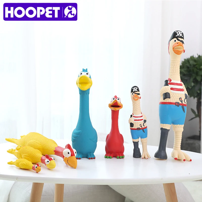 Игрушки для собак HOOPET, кричащая курица, сжимающая звук, игрушка для собак, супер прочная забавная Желтая резиновая жевательная игрушка для собак