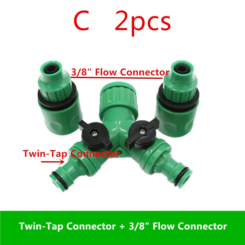2 шт. Y тип водопроводной сплиттер с быстрым адаптером для микроспринлерного