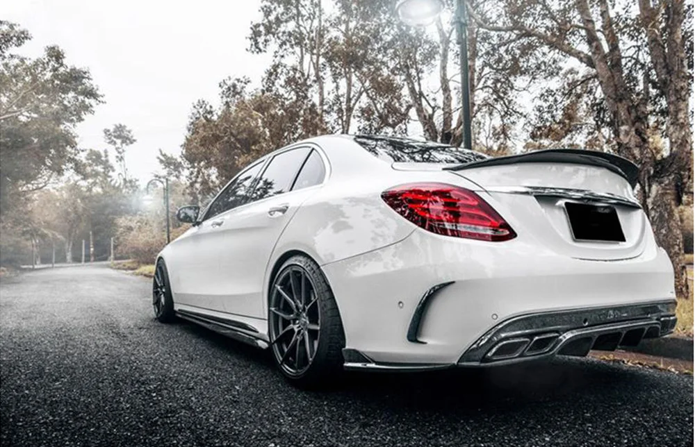 W205 AMG &amp C63 F Стиль автомобиля Стайлинг реальные углеродного сзади балетки сбоку