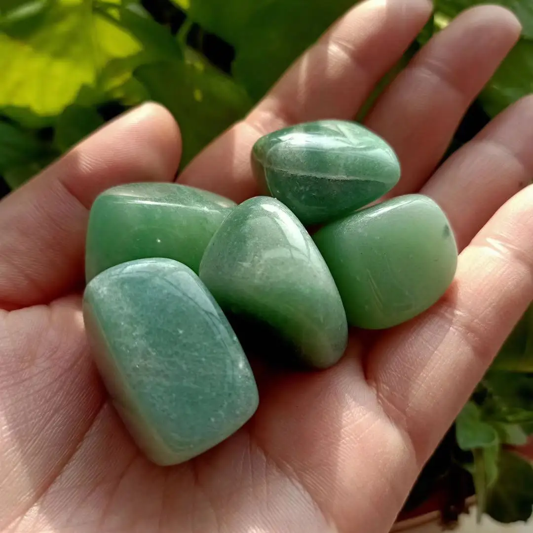 

MOKAGY 15 мм-22 мм полированный натуральный авантюрин Кристалл Tumbles для восстановления рейки 10 шт.