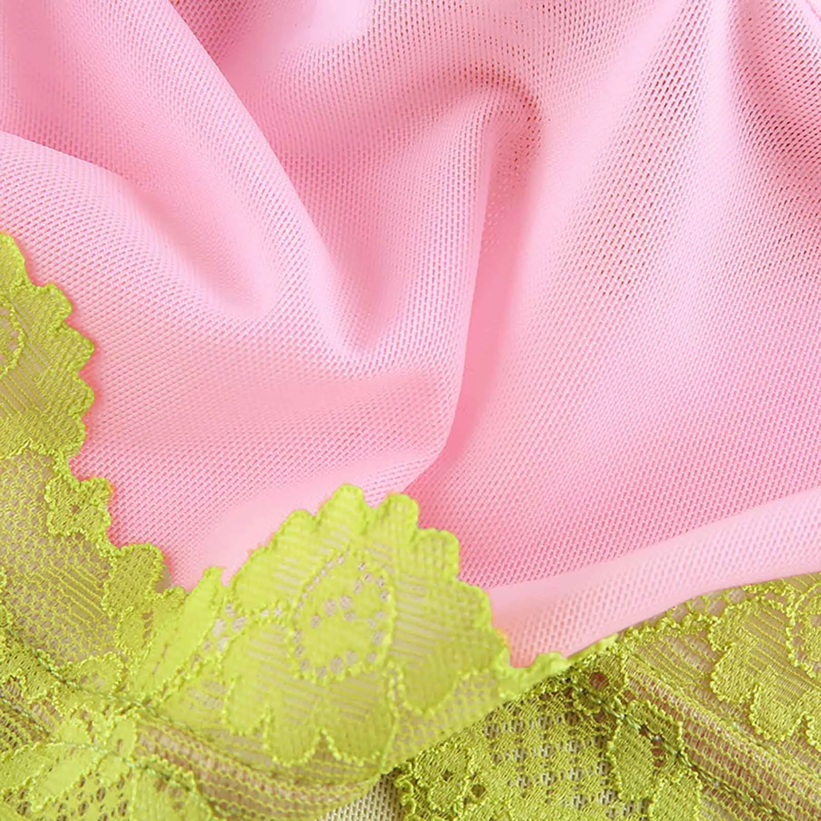 

2021 Summer Strawberry Fashion Halter V-neck Sleeveless Lace Stitching Contrasting Sexy Sling Lightweight Perspective Mesh Camis