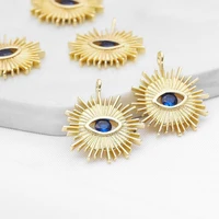 14k copper clad gold inlaid zircon devils eye pendant handmade diy bracelet pendant necklace pendant jewelry material