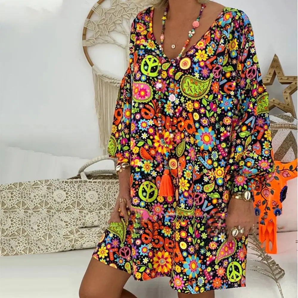 Вадим 2020 Женская обувь летнее платье в богемном стиле с цветочным принтом