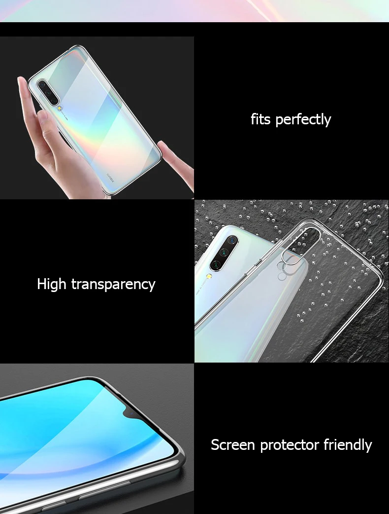 Прозрачный силиконовый чехол с покрытием для Xiaomi Mi 9 9T SE CC9 CC9e A3 RedMi Note 7 Pro 7A K20 Pro TPU Мягкий тонкий Чехол