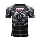 Оптовая продажа рубашек для спортзала Rashguard Мужская одежда для фитнеса с коротким рукавом сублимированный принт пользовательский MMA спортивная одежда