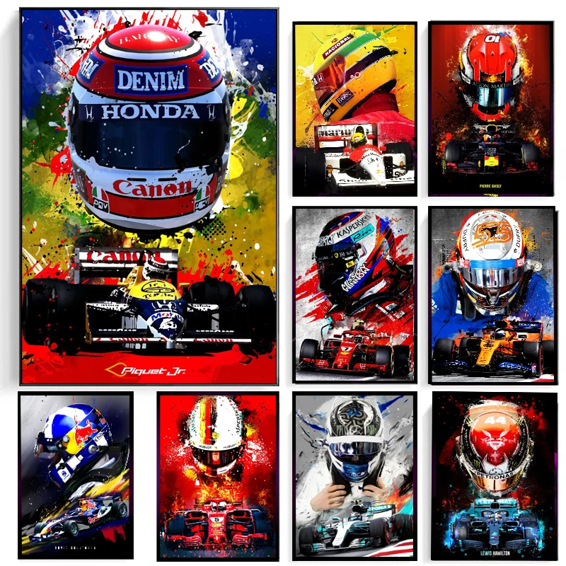 

Wall Art Formula 1 Alternative Canvas Painting Abstract Racing Car Poster Print Wall Picture for Living Room Home Decor Cuadros