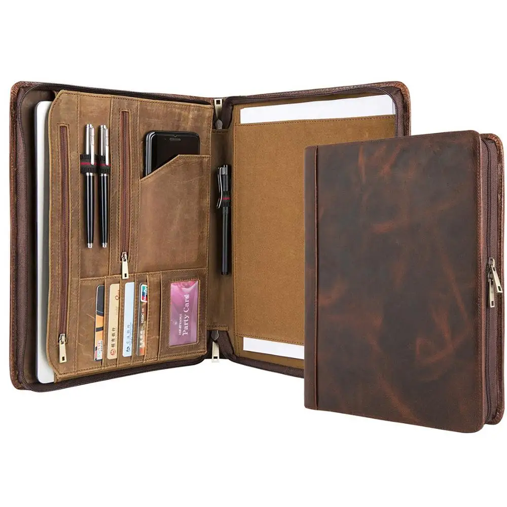 Ручной Работы Роскошный портфель из натуральной кожи A4 папка бизнес Padfolio Альбом