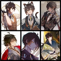 genshin impact game poster game male characters zhong li anime posters canvas painting wall decor wall art picture home decor