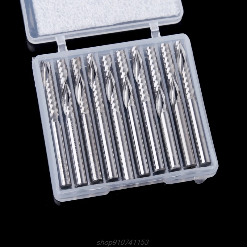 

10 Pcs 4mm Shank Single Flute Carbide Spiral End Mill Cutter Router Bits 22mm CEL N25 20 Dropshipping