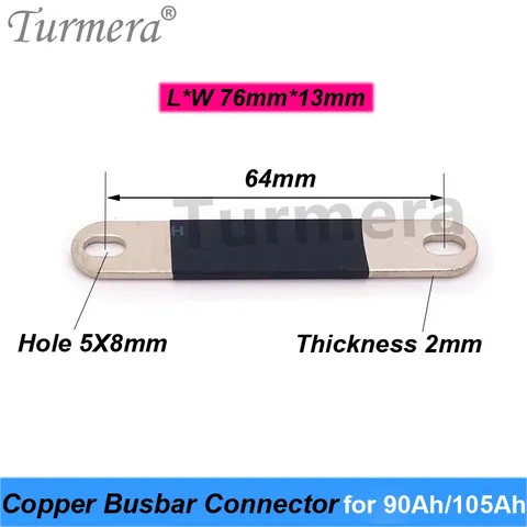 Медный соединитель шин для аккумулятора 3,2 В Lifepo4 90 Ач 105 Ач, сборка для 36 В электровелосипеда, бесперебойный источник питания 12 В Turmera