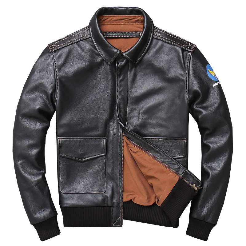 Винтажная куртка из натуральной кожи мужская коровьей Корейская мотоциклетная