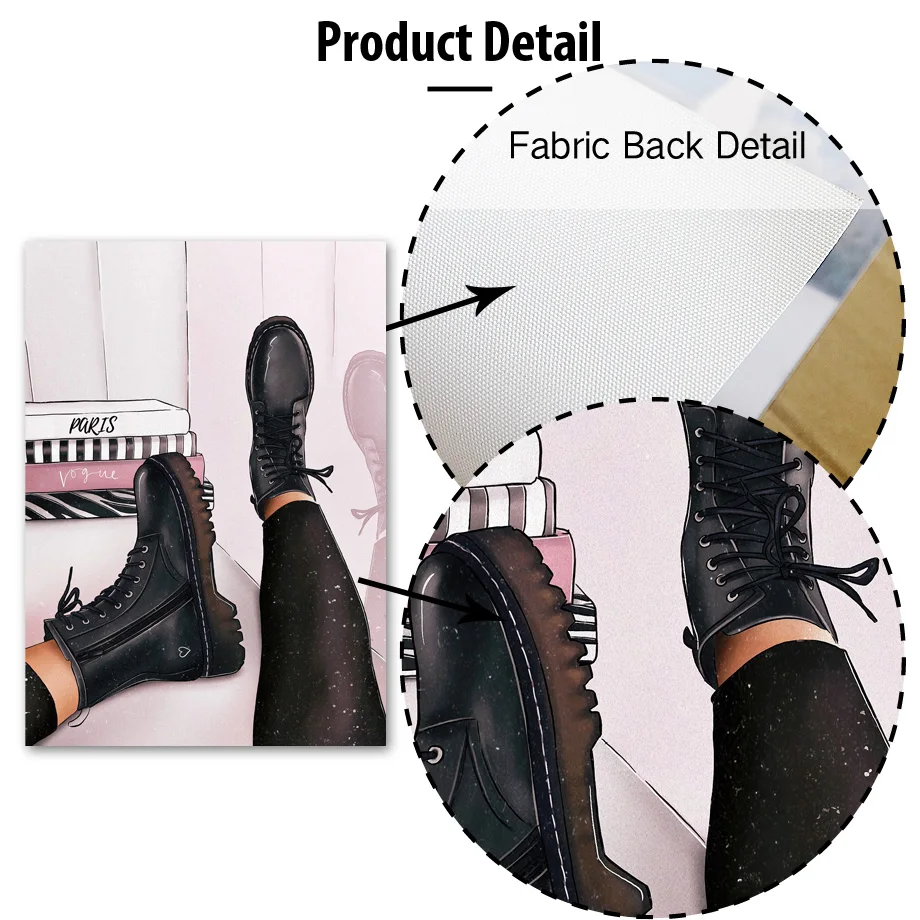 Картина на холсте с изображением девушки кофе высоких каблуках | Дом и сад