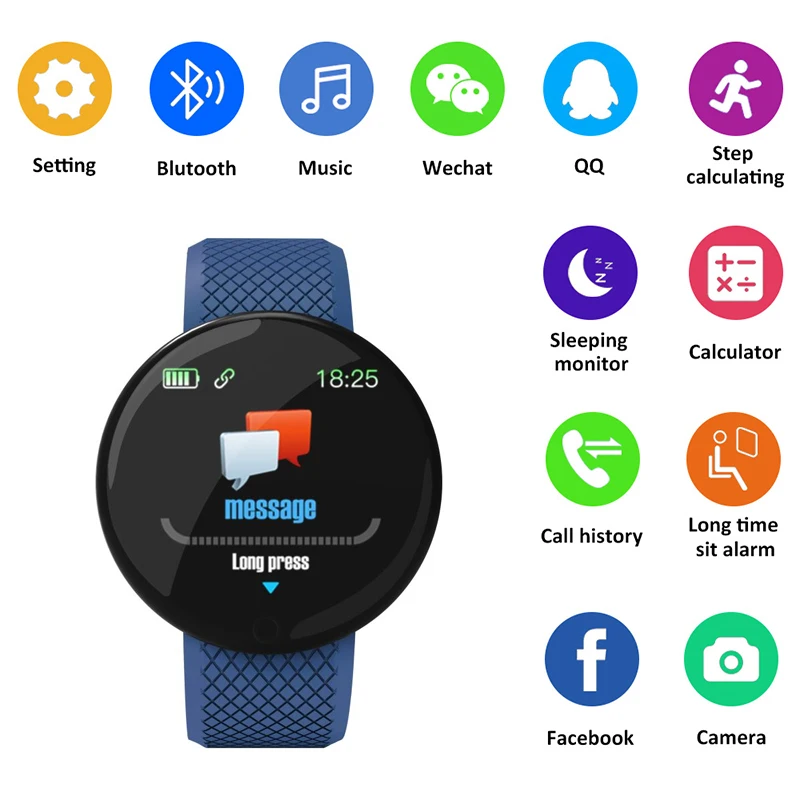 

D18 Smart Bracelet Heart Rate Blood Pressure Health IP68 Waterproof Smart Watch Sport Watch Wristband Fitness Tracker Wristbands