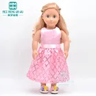 Одежда для кукол, размер 45 см, американская кукла, розовое платье принцессы с блестками, рождественский подарок для детей