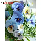 Алмазная живопись Huacan, картины с цветами, стразы, мозаика, вышивка крестиком, полноразмерное украшение