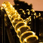Уличная светодиодная гирлянда на солнечной батарее, водонепроницаемая уличная лампа-трубка, Рождественское украшение сада, 7,5 м, 12 м