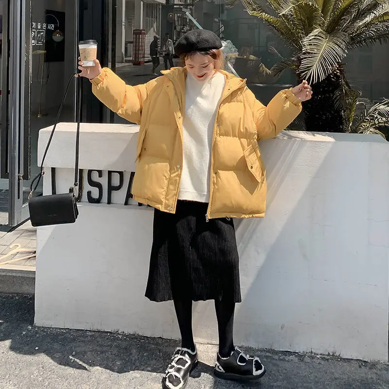 Зимнее модное свободное зимнее пальто из хлопка пуховик одежда с хлопковой