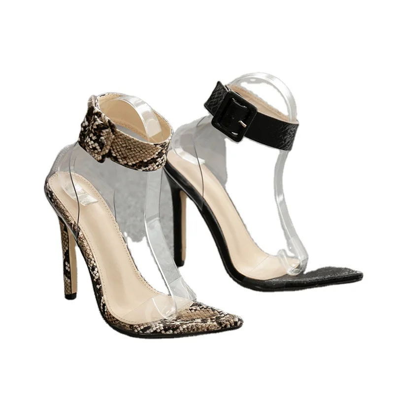 

High heels ultra high heels one line belt buckle pointed high heeled Sandals Size 35-42