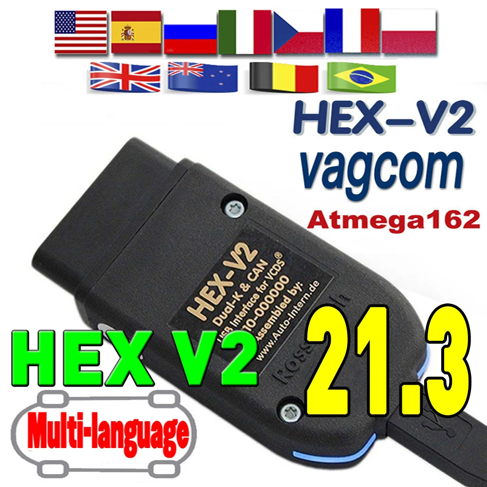 Vag com 20 12 hex-v2 VAG HEX V2 интерфейс Atmega162 2nd OBD2 VAGCOM электрические тестеры универсальные