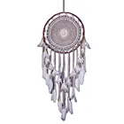 Большой Ловец снов в скандинавском стиле, 1 шт., ветряные колокольчики с белыми перьями для детской комнаты, домашнее подвесное украшение, товары для свадебной вечеринки 110-120 см