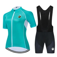 solid color cycling jersey womens summer bike jersey kit breathable mtb maillot ropa ciclismo bib shorts lady cycling clothing