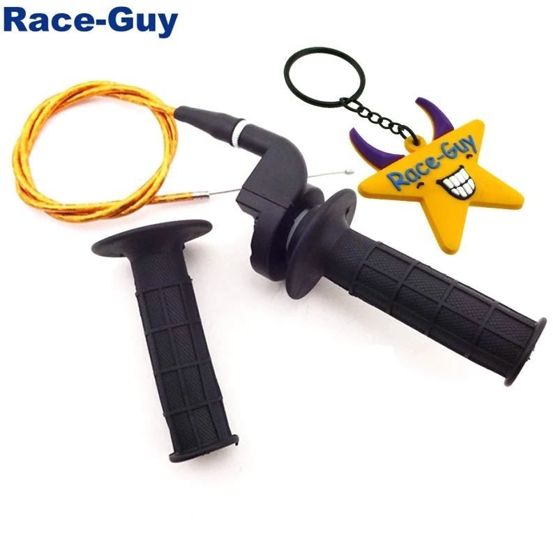 Черные поворотные рукоятки дроссельной заслонки + золотой трос 108 мм 990 для