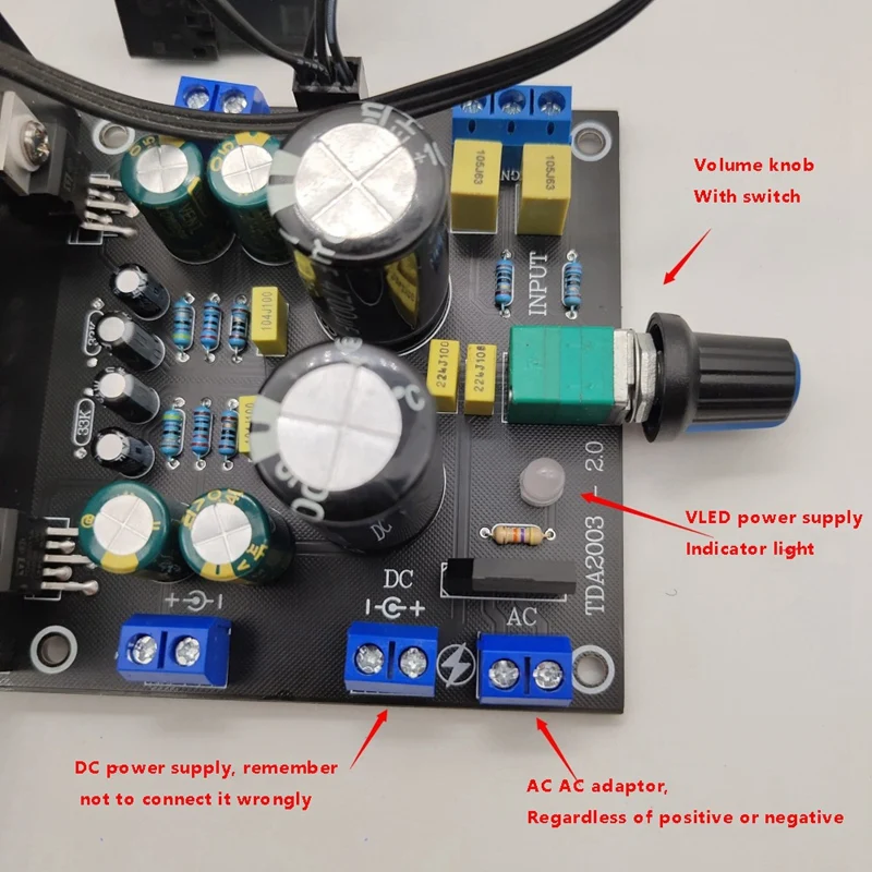 

TDA2003 Power Amplifier Board with Switch Small and Medium Power 2.0 Two-Channel Stereo Power Amplifier