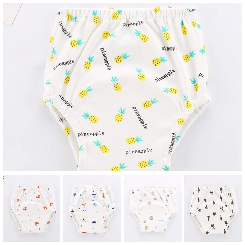 Хлопковые милые детские подгузники многоразовые памперсы тканевые моющиеся