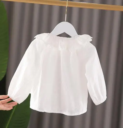 5 шт./лот рубашки для маленьких девочек детская одежда топы с длинными рукавами и