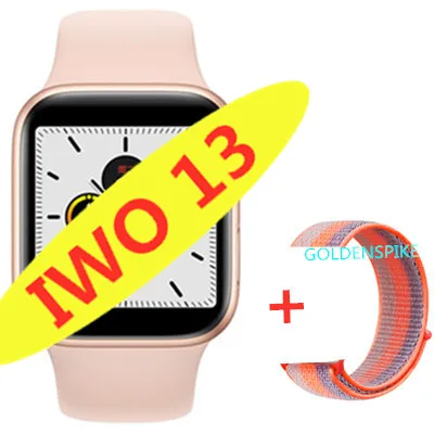 add Nylon strap IWO 13 умные часы серии 5 1:1 44 мм Ip68 Водонепроницаемые для apple iPhone 11 MAX IOS Android smartwatch для женщин и мужчин PK IWO 10/11/12 - Цвет: add Nylon strap