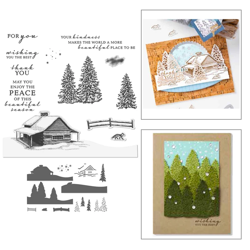 

Christmas Houses Metal Cutting Dies And Stamps Scrapbooking DIY Paper/photo Cards New Cutting Dies Craft Cuts 2021