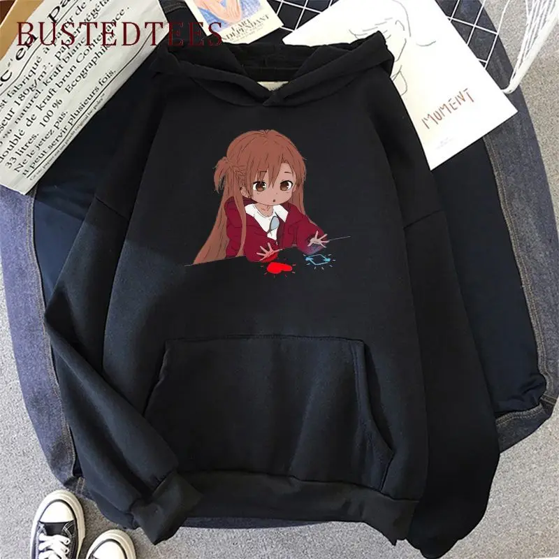

Sword Art Online Cute Anime Cartoon Harajuku Sweatshirts Autumn Winter Women's Kawaii Loose Long Sleeves Tops Oversized Hoodies