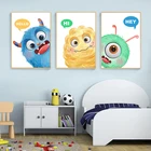 Мультяшный милый монстр для детской комнаты, Настенная картина, забавный холст, скандинавские Детские плакаты и принты, детское украшение для спальни, картина