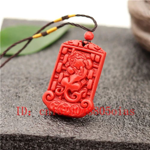 Ожерелье C подвеской в виде тигра Китайская натуральная красная Органическая